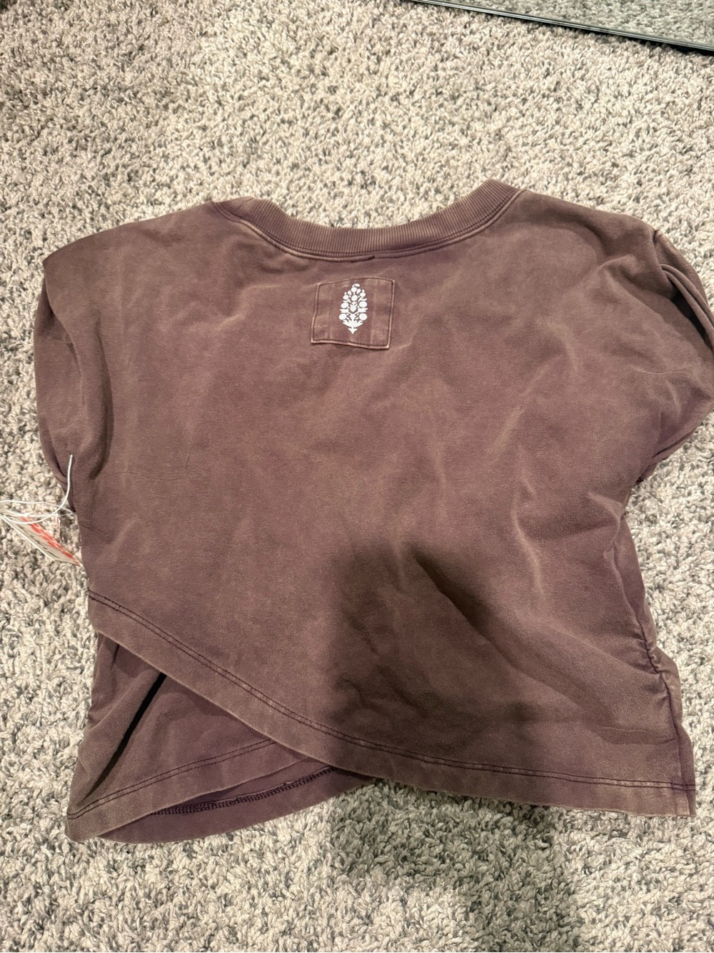 FP Movement by Free People Brown Cropped Tee with Back Patch